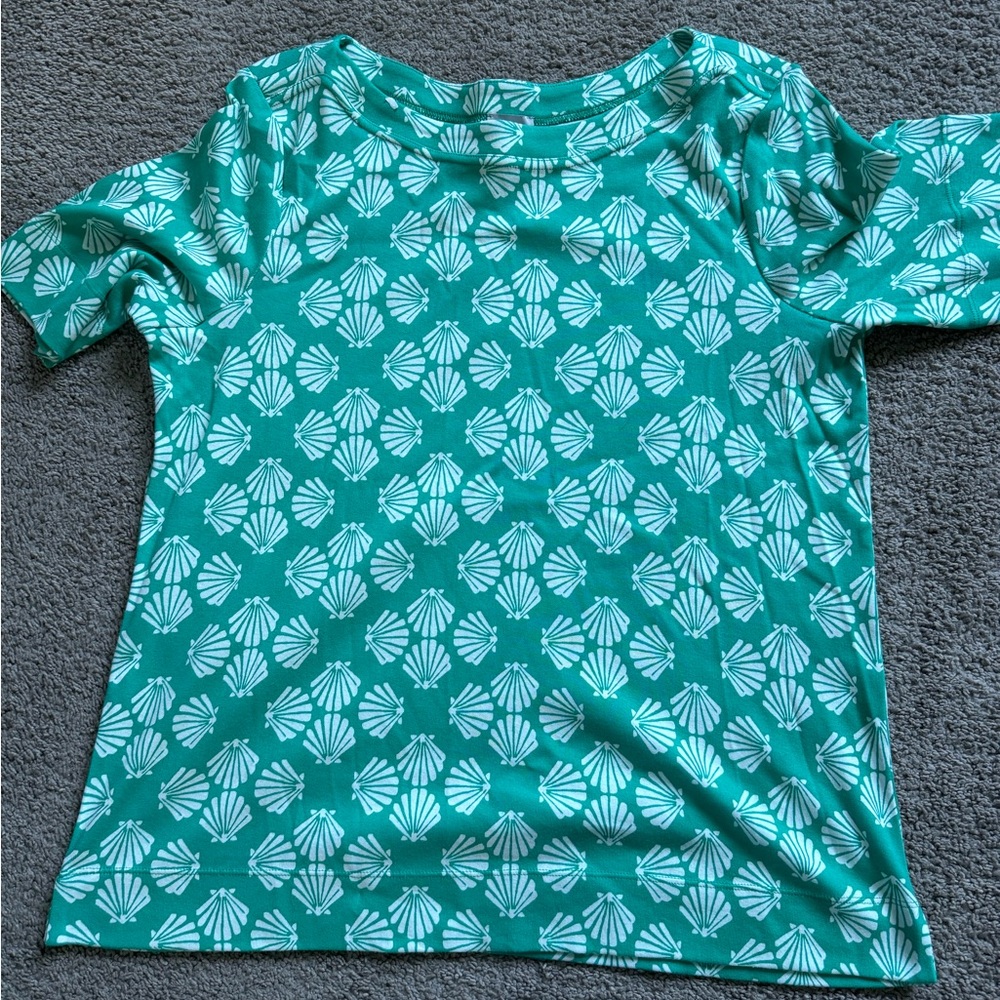 Chico’s Green Shell Short Sleeve Top Size 2